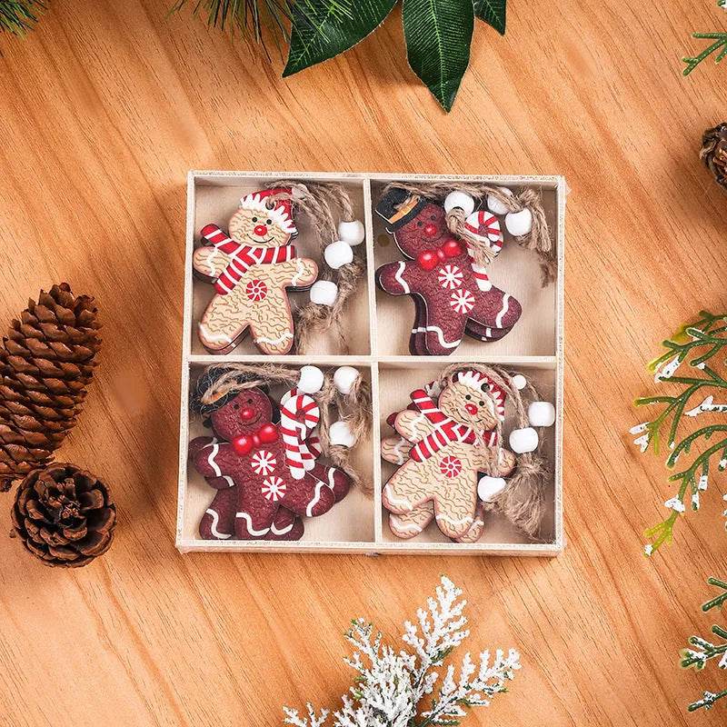 BowLift | Wooden Gingerbread Man Christmas Decorations Box Pendant