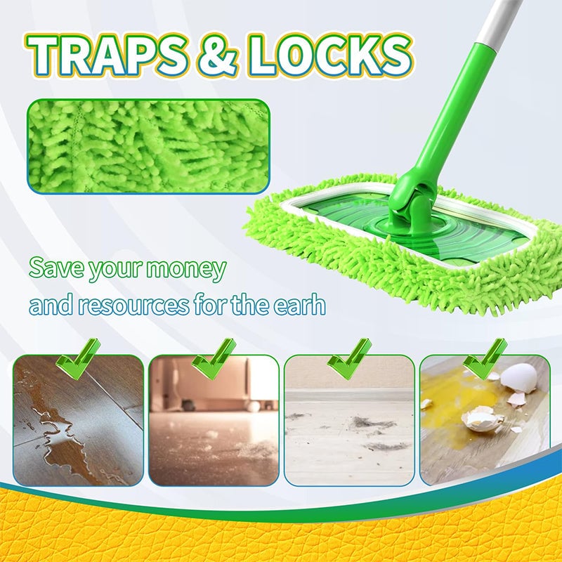 BowLift | Chenille Mop Refill Pads for Home Use – Replacement Mop Heads for Floor Cleaning