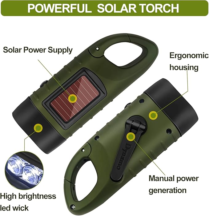 BrightTrail Solar-Crank-LED-Flashlight | Bowlift