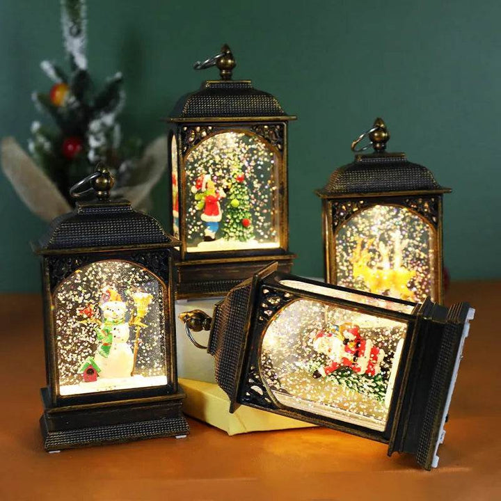 BowLift | Christmas Decoration Luminous Water Injection Flat Storm Lantern Desktop Decoration