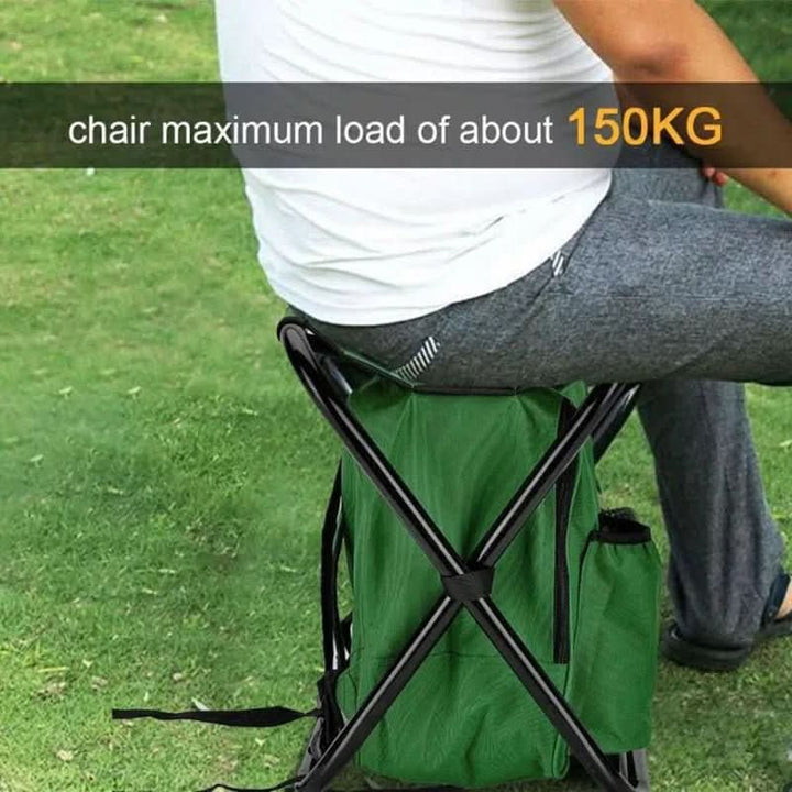 BowLift | 3-in-1 camouflage rucksack with folding chair & cooler compartment