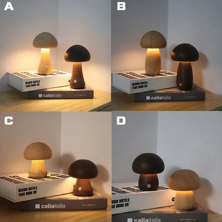 Atmospheric Wooden LED Night Light Bowlift