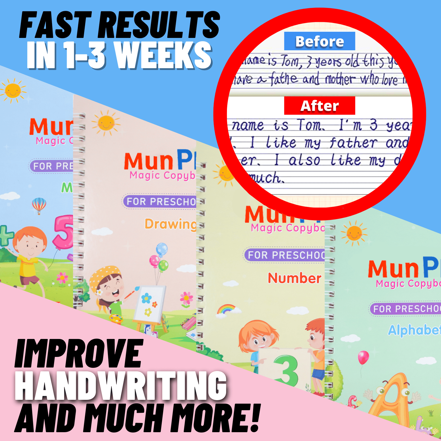 BowLift | Children'S Numbers Letters Practice Magic Copybook