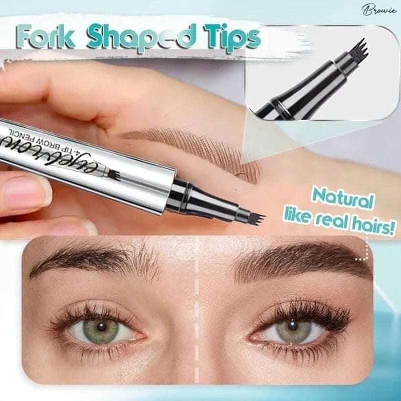 BowLift | 3D Waterproof Microblading Eyebrow Pen 4 Fork Tip Tattoo Pencil