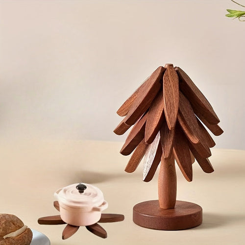 BowLift | Wood Trivets Set with Decorative Tree Stand