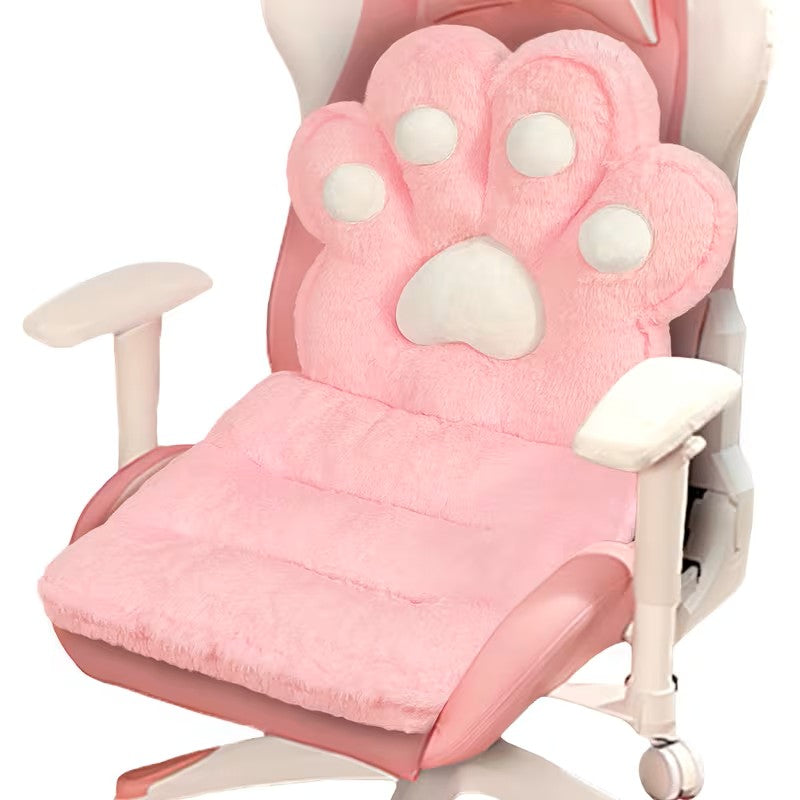 L-shaped cat paw cushion – cuddly and soft | Fluffy seat cushion for gaming chairs and sofas | Bowlift