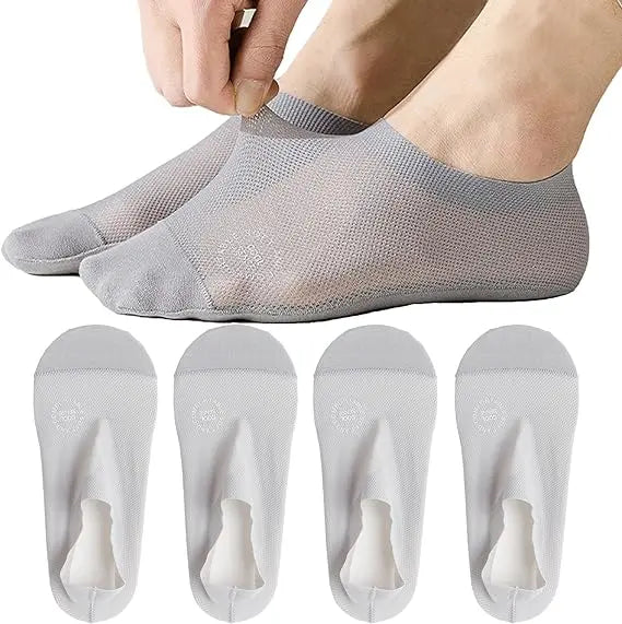 BowLift | 4 Pair Breathable, Invisible Moisture-Wicking Mesh Socks