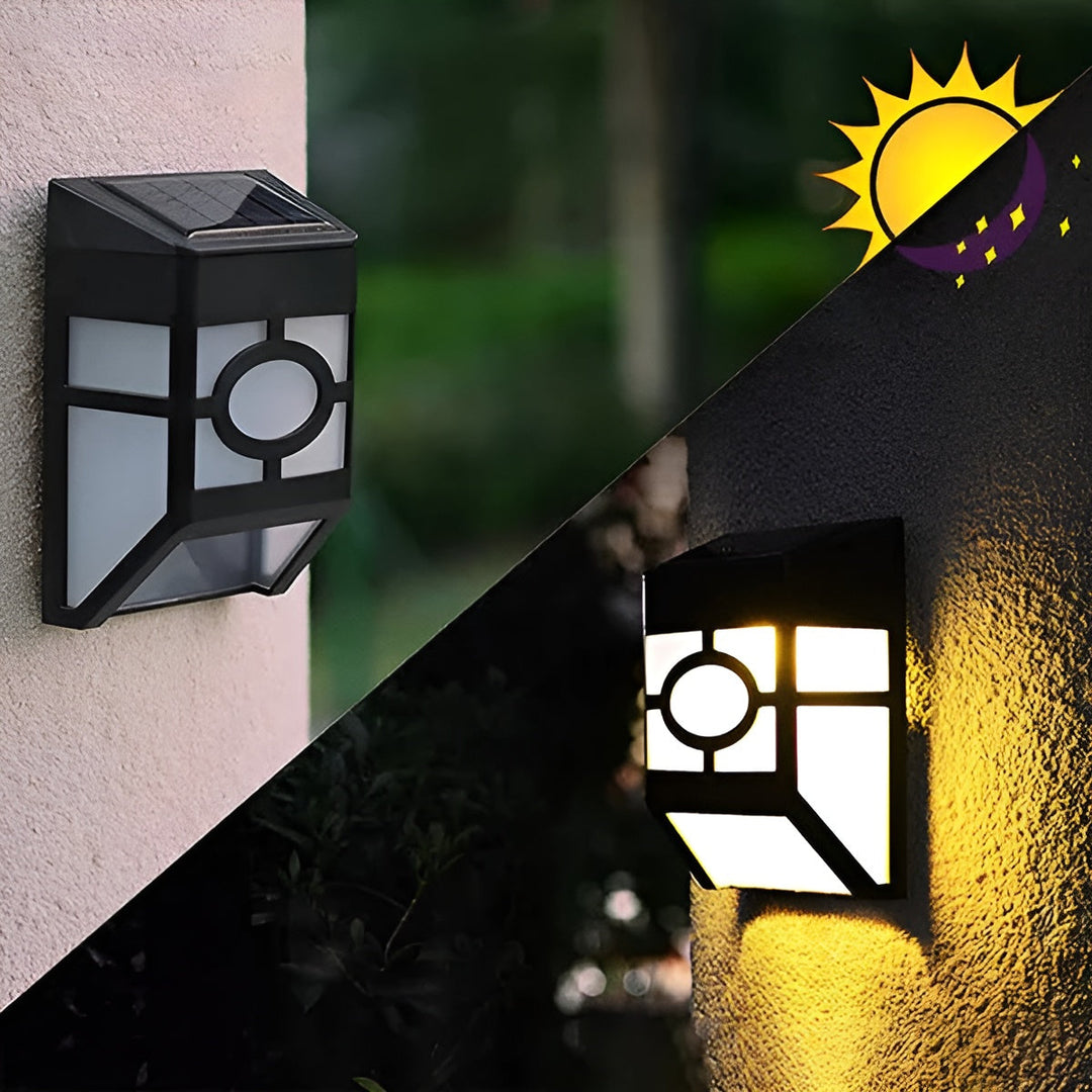 Solar LED Wall Light – Energy Saving and Weatherproof | 2-Pack for Outdoor Use | Bowlift