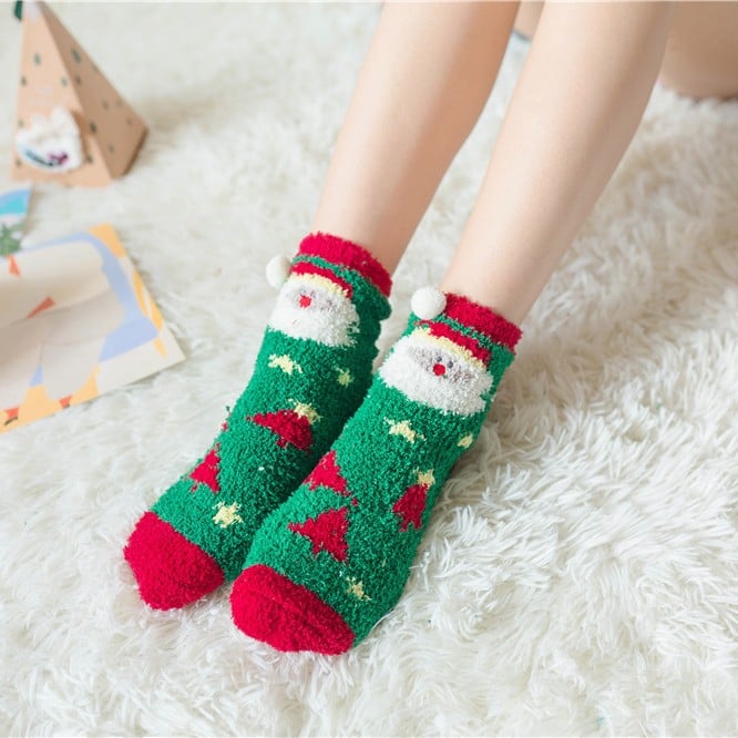 BowLift | Christmas socks in gift box design | Plush house & cuddle socks | Universal size