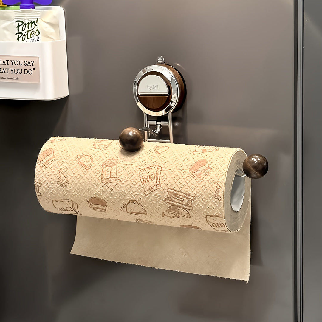 BowLift | KitchenGrip Roll Holder Stainless Steel Paper Towel Holder with Suction Cup