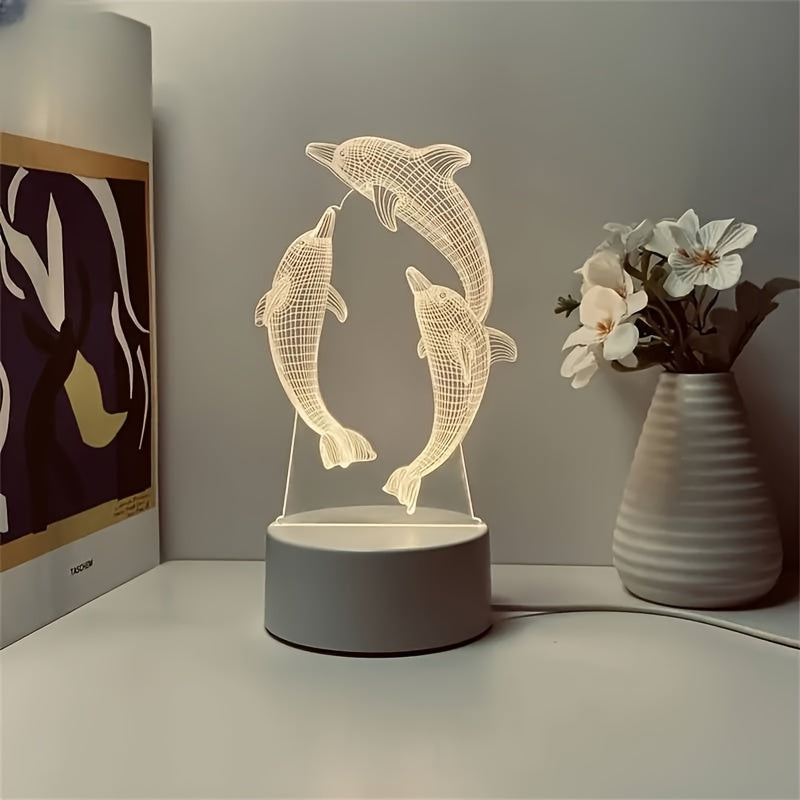 GeoDolphin - Trendy 3D Illusion Table Lighting Bowlift