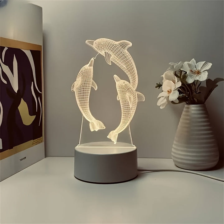 GeoDolphin - Trendy 3D Illusion Table Lighting Bowlift