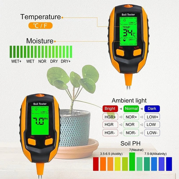 SmartGrow™ 4-in-1 Soil Meter for Plants | Bowlift