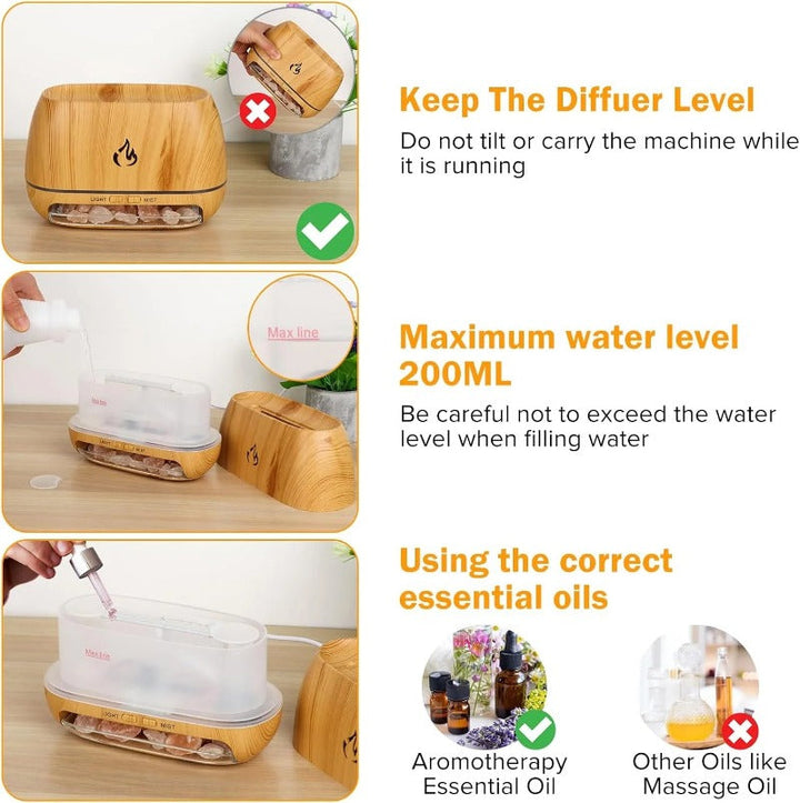 Woyuosn 3-in-1 Himalayan Salt Rock Scent Diffuser Bowlift