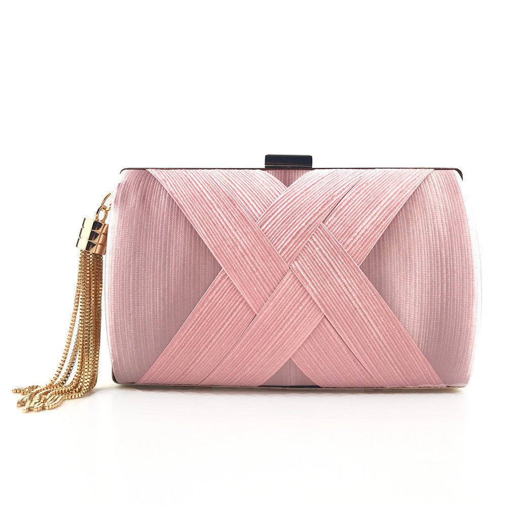 BowLift | Éclessa Luxury Evening Clutch | Satin tassel handbag for classic and modern elegance