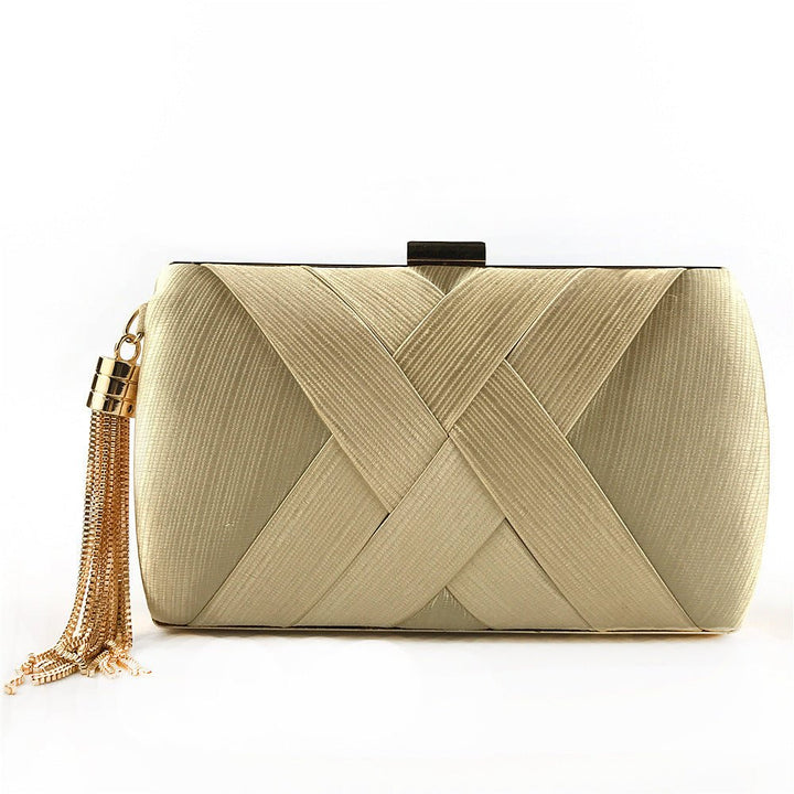 BowLift | Éclessa Luxury Evening Clutch | Satin tassel handbag for classic and modern elegance