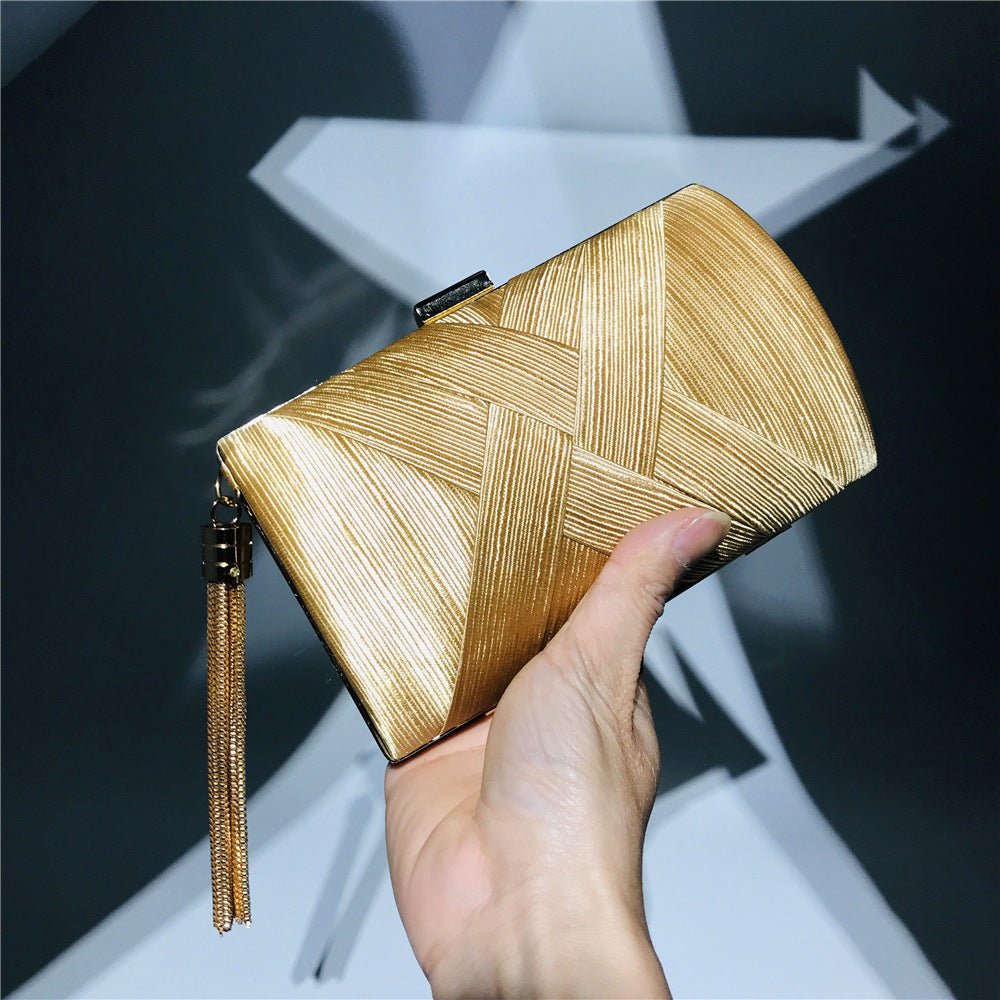 BowLift | Éclessa Luxury Evening Clutch | Satin tassel handbag for classic and modern elegance
