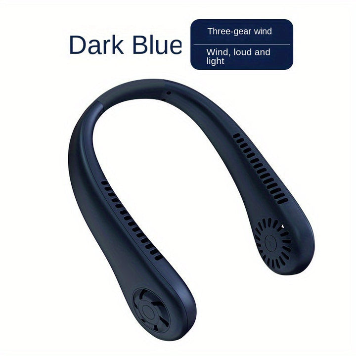 1pc Hands-Free Portable Neck Fan - Rechargeable, Leafless, and USB Powered - Perfect for Desk and Travel Use | Bowlift