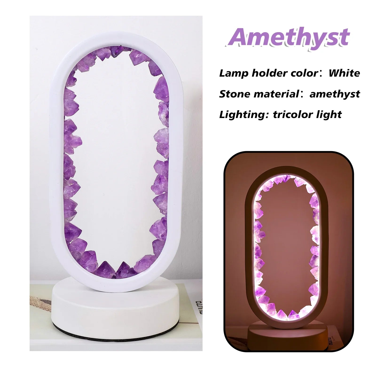 BowLift | CrystalGlow – Handmade amethyst atmospheric lamp for relaxation and peace