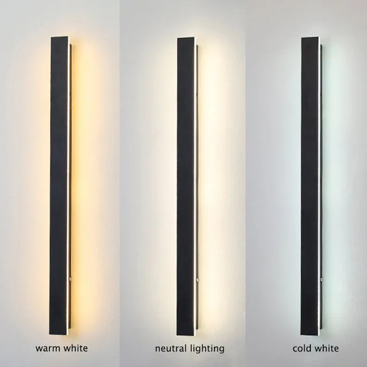 BowLift | Linear black minimalist LED outdoor wall light