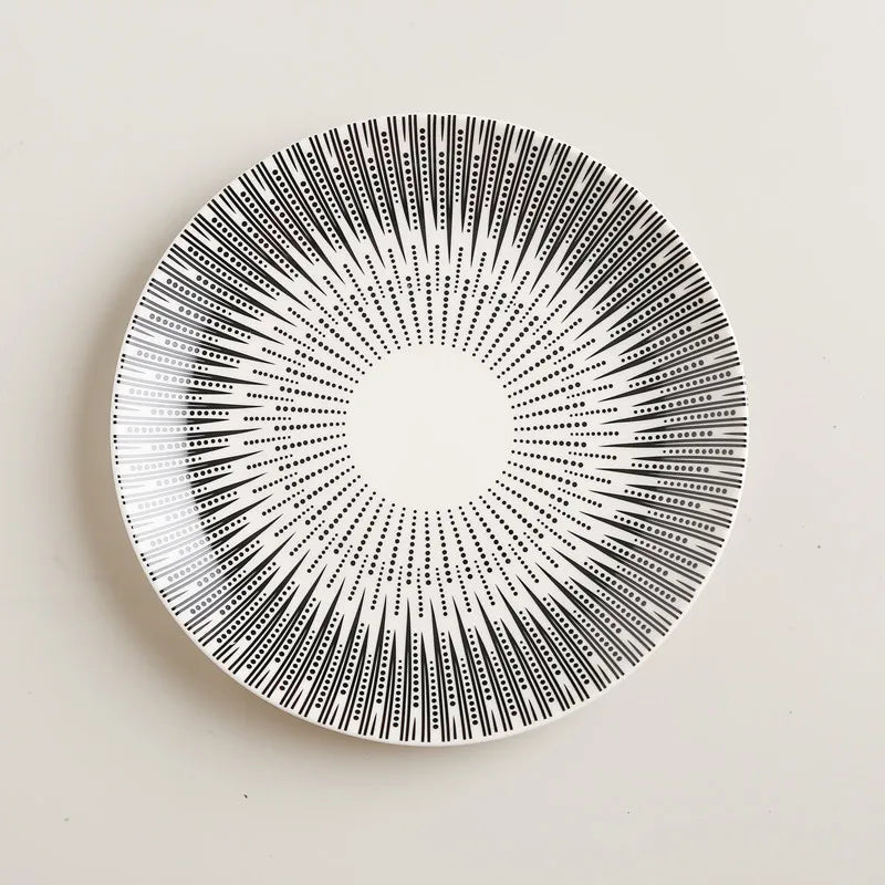 BowLift | Geometric Pattern Ceramic Dinner Plate Set