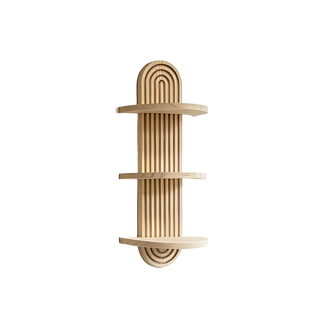 Boho Wall Shelf Made of Solid Wood – Multi-Tier and Space-Saving | For Living Room, Bedroom, and Hallway | Bowlift