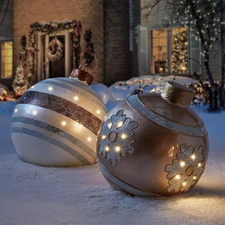 BowLift | Christmas Inflatable Decoration Ball | Outdoor Yard Ornament | 60cm PVC