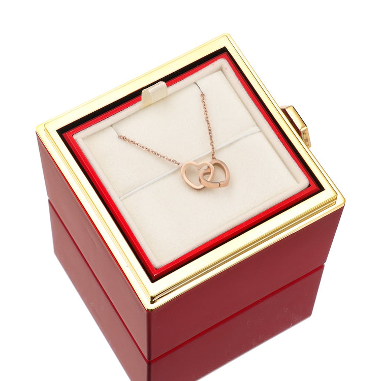 BowLift | [Ideal Gift] Eternal Rose Box - With engraved necklace & artificial rose