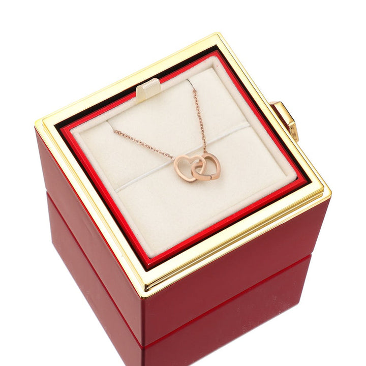 BowLift | [Ideal Gift] Eternal Rose Box - With engraved necklace & artificial rose