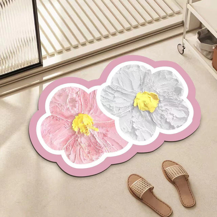 Floral Bathroom Floor Mat | Bowlift