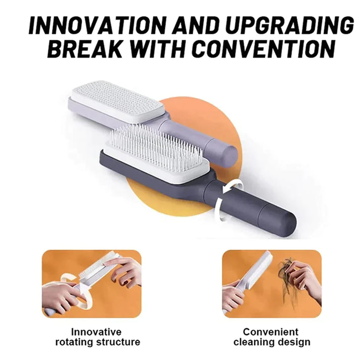 BowLift | LuxéTress 4-in-1 Self-Cleaning Hairbrush | Innovative hairbrush with self-cleaning technology for effortlessly smooth and shiny hair