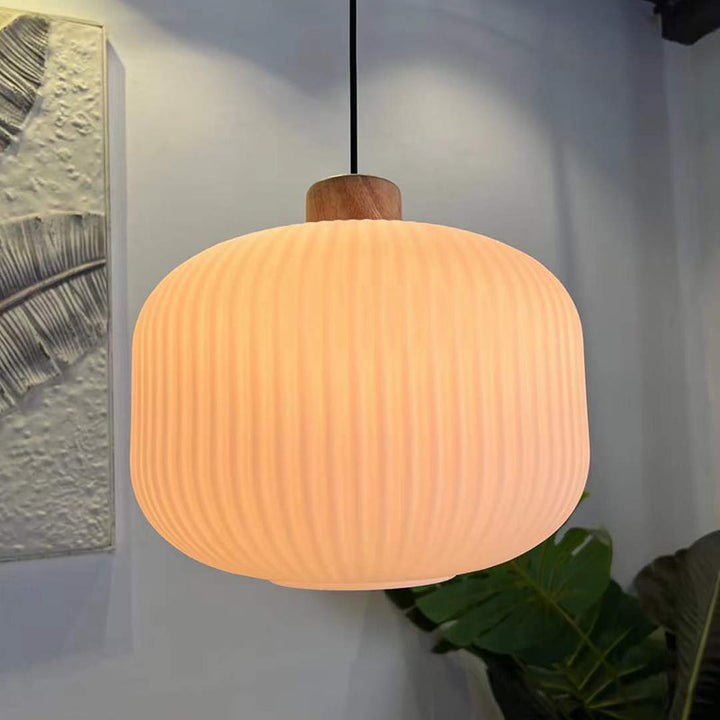 BowLift | VintageLight - Stylish wood and glass pendant lamp