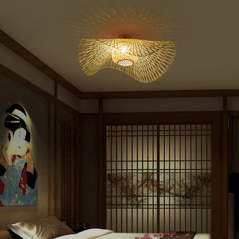 BowLift | MutoCraft Pendant - Elegant Rattan Hanging Light in Japanese Style