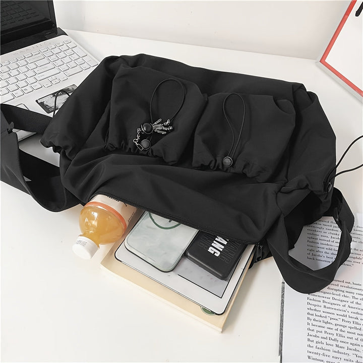 BowLift | UrbanLiner Nylon Messengerbag – Black Shoulder Bag with Zipper for Daily Use