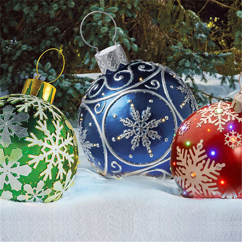 BowLift | Inflatable Christmas Ball Outdoor Decoration 60cm – Weather Resistant PVC Christmas Decoration