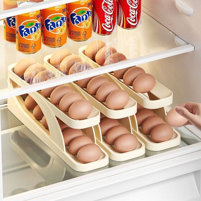 BowLift | Automatic Rolling Egg Storage Rack for Fridge