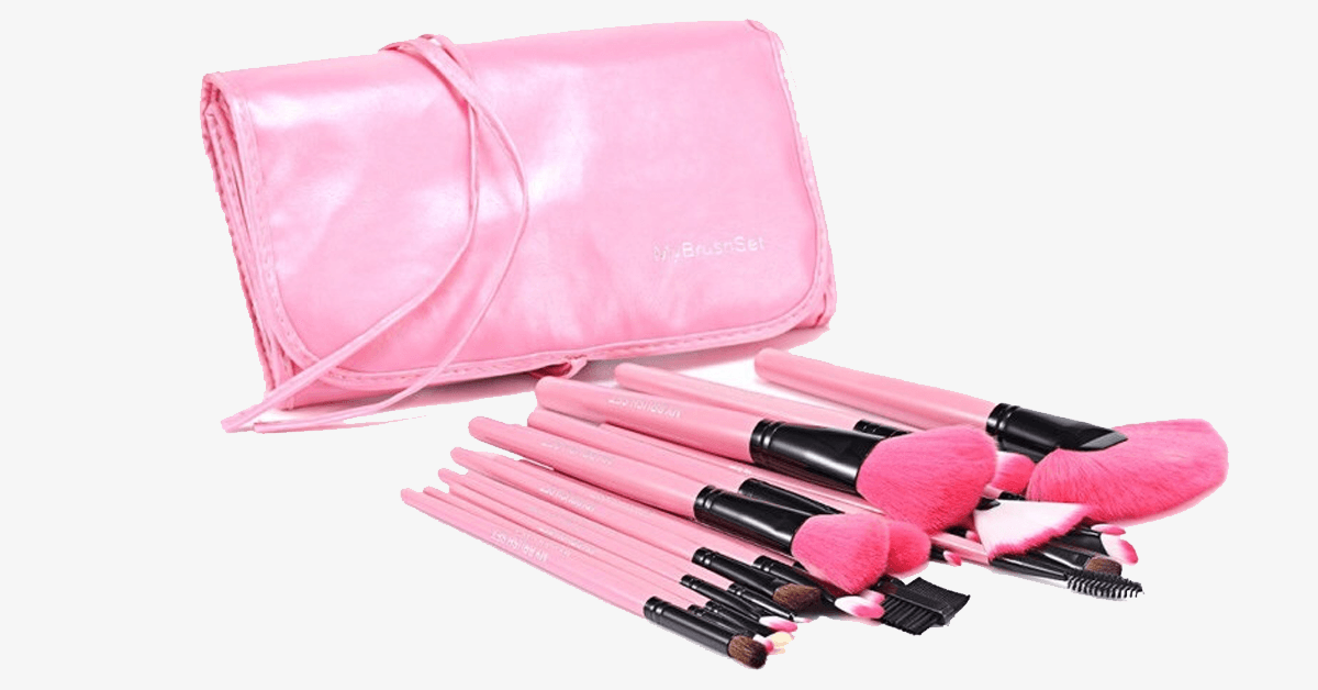BowLift | 24-piece Pink Glory Brush Set with free case