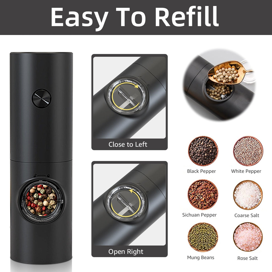 Electric Automatic Mill Pepper And Salt Grinder With LED Light | Bowlift