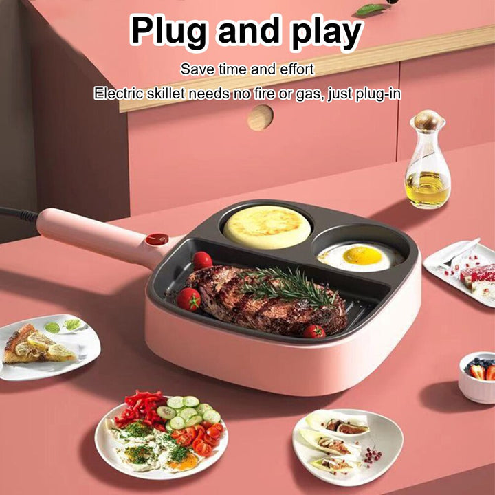Electric Griddle Frying Pan 3-in-1 Non-Stick Divided Grill Pan | Bowlift