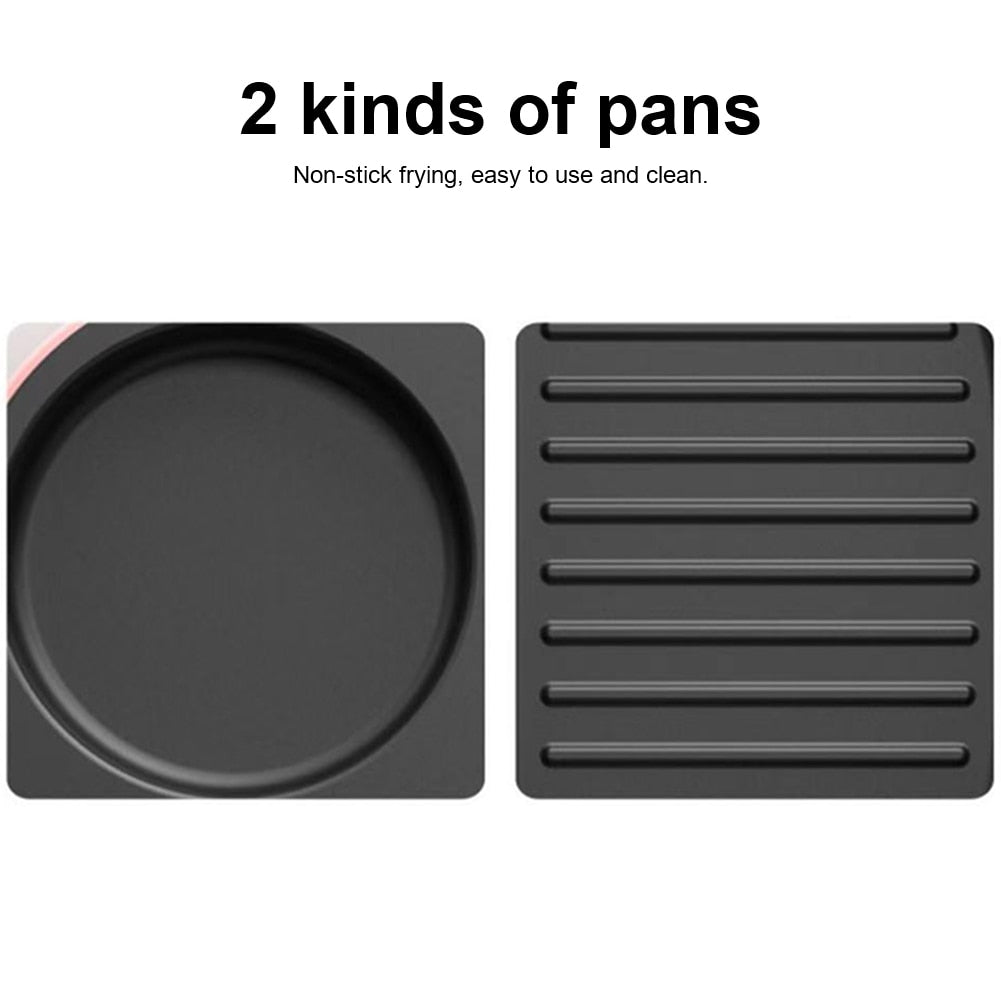 Electric Griddle Frying Pan 3-in-1 Non-Stick Divided Grill Pan | Bowlift