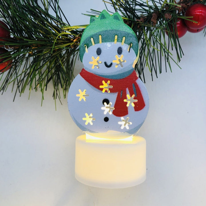 BowLift | Electronic LED Christmas Candle Lamps - Set of 10 – Adorable Santa, Snowman & Tree Night Lights for Festive Home, Party, & Garden Décor