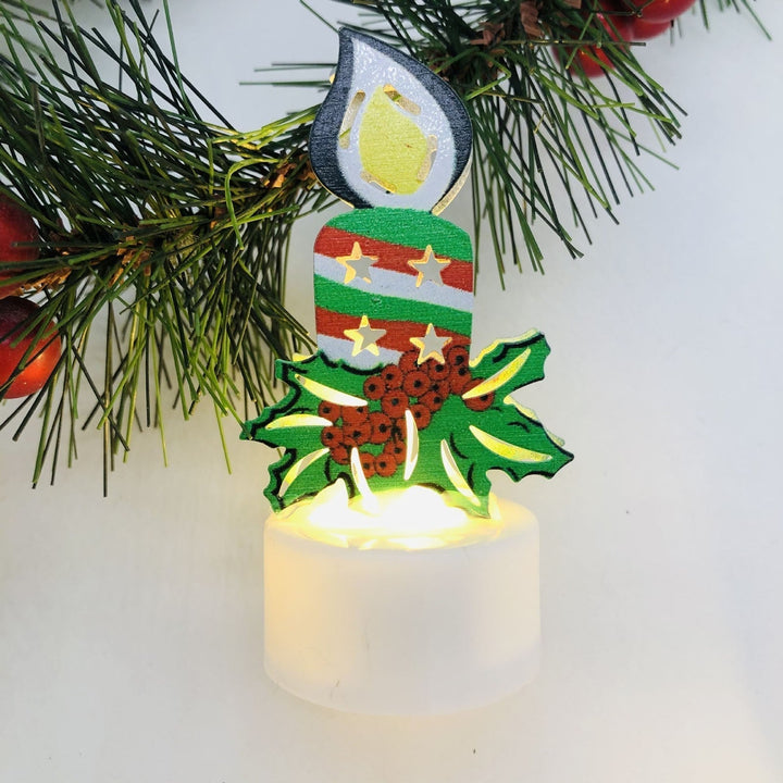 BowLift | Electronic LED Christmas Candle Lamps - Set of 10 – Adorable Santa, Snowman & Tree Night Lights for Festive Home, Party, & Garden Décor