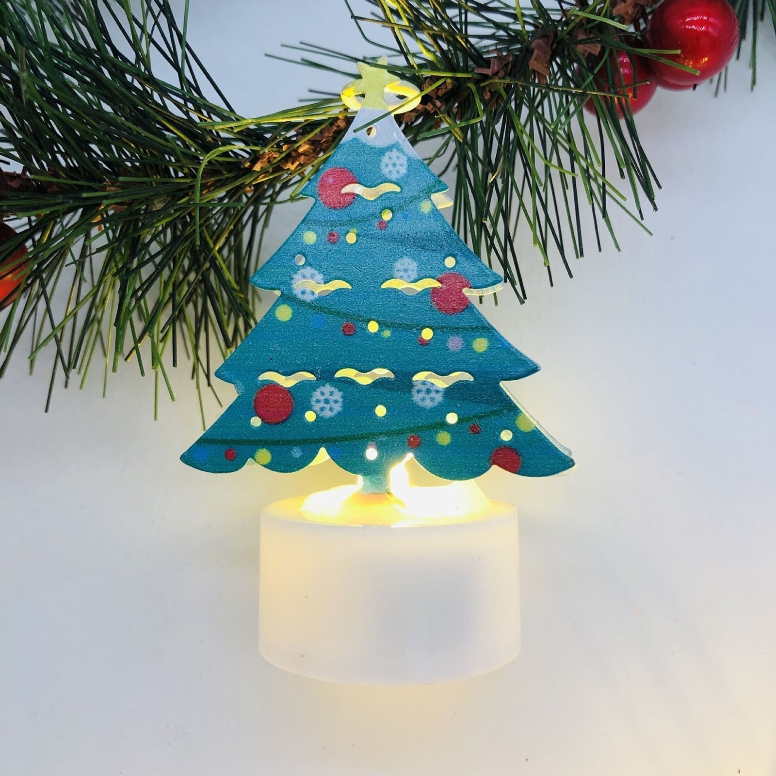 BowLift | Electronic LED Christmas Candle Lamps - Set of 10 – Adorable Santa, Snowman & Tree Night Lights for Festive Home, Party, & Garden Décor