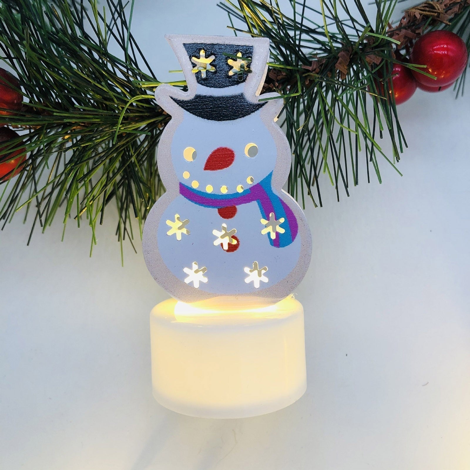 BowLift | Electronic LED Christmas Candle Lamps - Set of 10 – Adorable Santa, Snowman & Tree Night Lights for Festive Home, Party, & Garden Décor