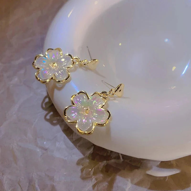 BowLift | Elegant Gold Accented Floral Earrings
