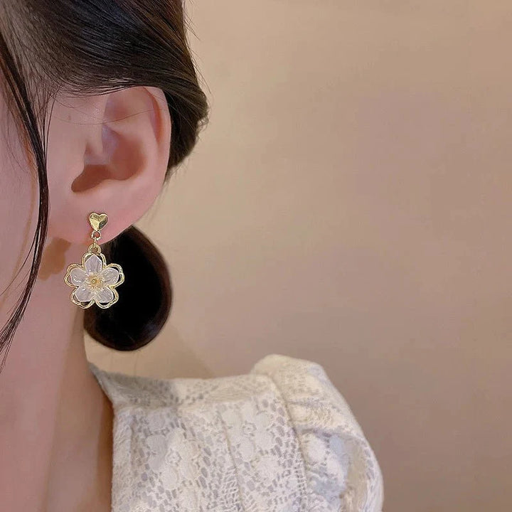 BowLift | Elegant Gold Accented Floral Earrings