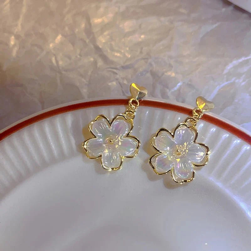 BowLift | Elegant Gold Accented Floral Earrings