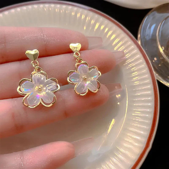 BowLift | Elegant Gold Accented Floral Earrings