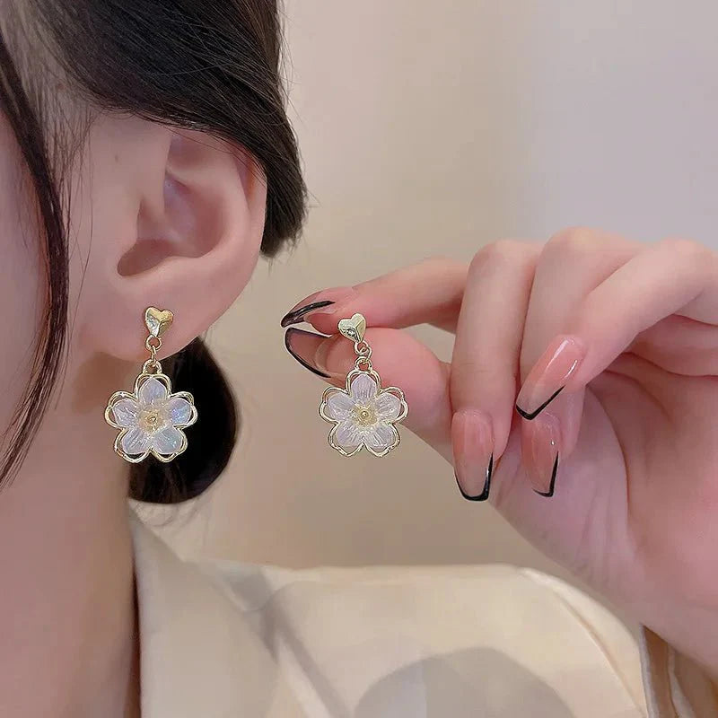 BowLift | Elegant Gold Accented Floral Earrings