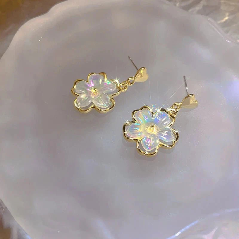 BowLift | Elegant Gold Accented Floral Earrings